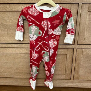 Burt's Bees Baby Holiday Pajama - Candy Cane and hot chocolate design, 0-3M